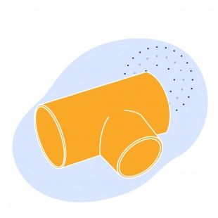 Тройник медный с направленным отводом 42 мм М2р ГОСТ 32590-2013