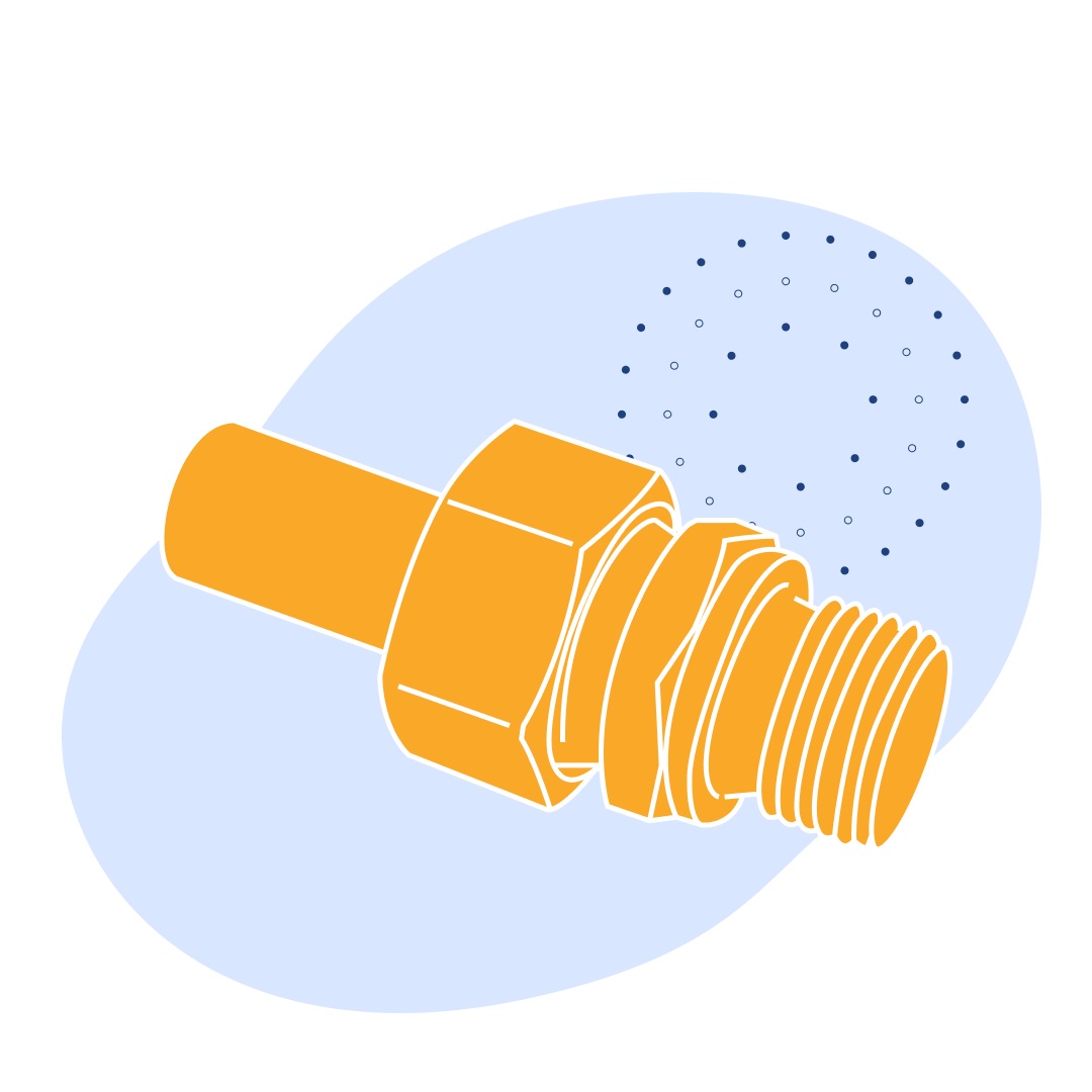 Штуцер ДУ 25 мм под сварку с гайкой 1Д