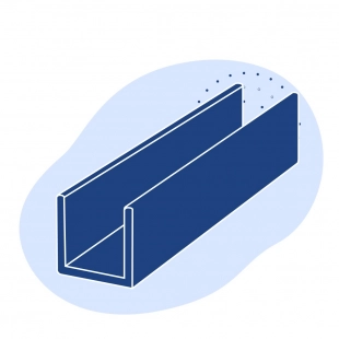 Алюминиевый швеллер 50x170x4.6x1000 мм 1935 ГОСТ 13623-90