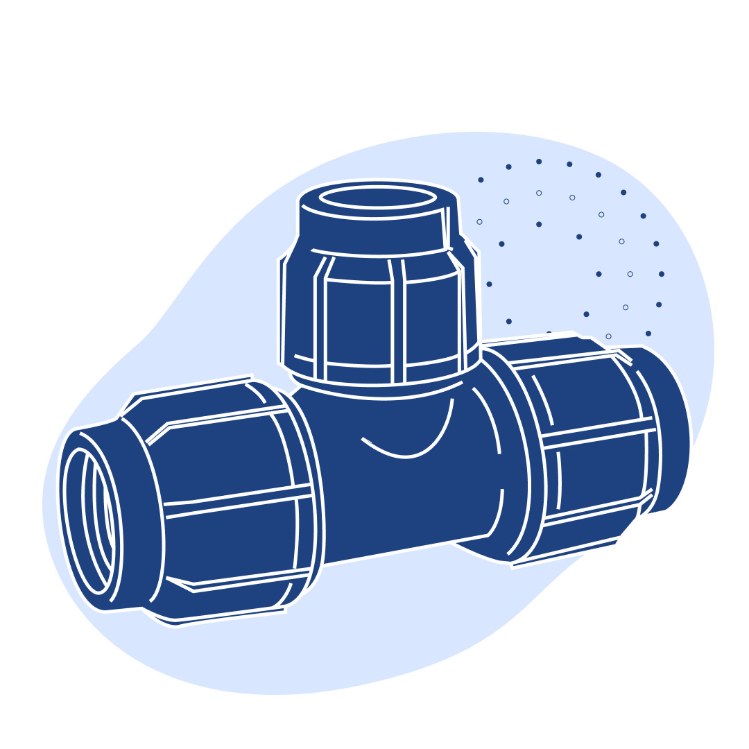Тройник ПНД переходной 75x75 мм